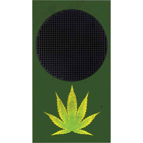 Marijuana Leaf Light Green Xbox Series S Console Skin